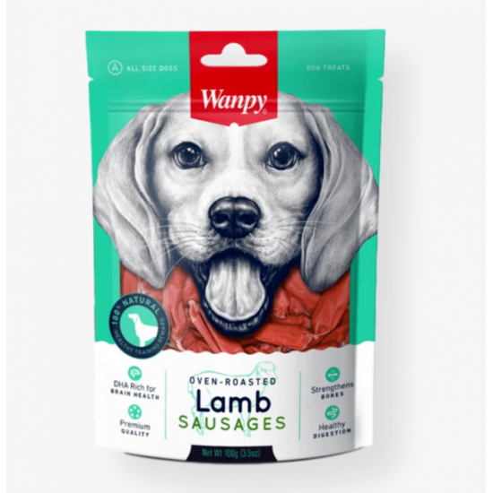 Wanpy Lamb Sausage Dog Treat - 100g