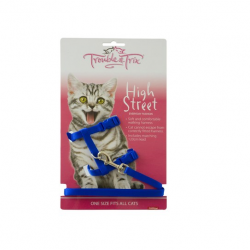 Trouble & Trix Cat Harness Set High Street-blue