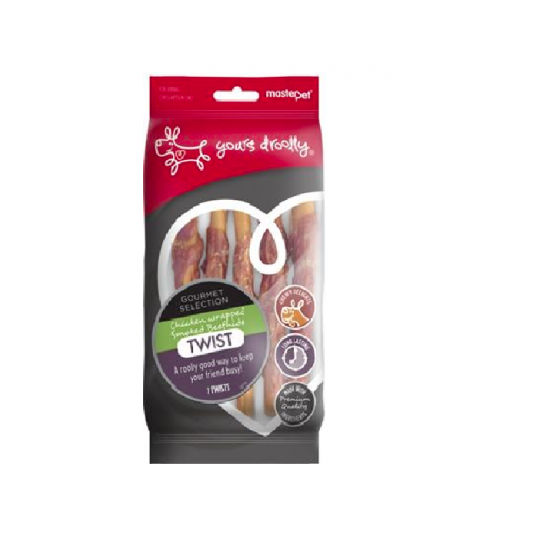 Yours Droolly Chicken Wrapped Smoked Beefhide Twist dog Treat