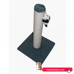 57749 Tigga Cat Scratch Pole 50cm Blue Carpet & Rope with Squeaky Mouse