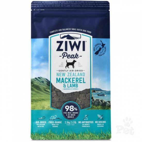 Ziwi Peak Air Dried Mackerel & Lamb Dog Food 2.5kg