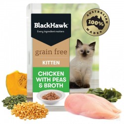 Black Hawk Chicken with Peas & Broth Wet Kitten Food 85g