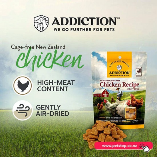Addiction Chicken Meaty Bites Dog Treats 113gm