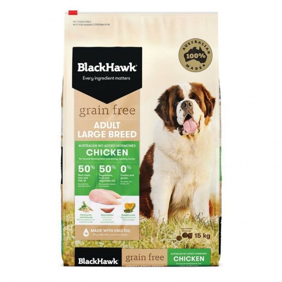 Black Hawk Dog Food-Grain Free-Large Breed Adult Chicken 15kg