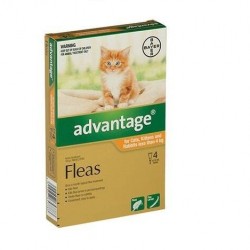 Advantage Flea Treatment for Cat and Rabbits Under 4kg-4pk