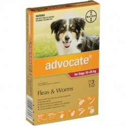 Advocate Fleas and worms Treatment For Dogs 10-25kg - 3 Pack
