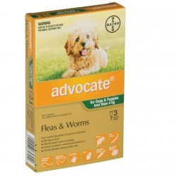 Advocate Fleas and Worms Treatment for Dog and Puppies under 4kg- 3Pack