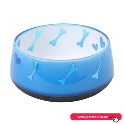 AFP Dog Love Plastic Bowl Blue - Medium