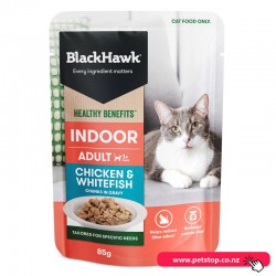 Black Hawk Health Benefit Cat Indoor Wet Food - Chick & WhiteFish Gravy 85g