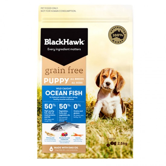 Black Hawk-Puppy Food-Grain Free-Ocean Fish-2.5Kg