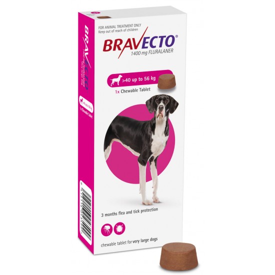 BRAVECTO Flea and Tick Treatment Chewable Tablet for Very Large Dog 40-60kg