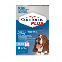 Comfortis Plus Fleas Intestinal Worms Chewable Tablets for Dog-18.1-27k 3pk