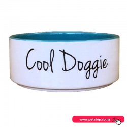 Petrageous Ceramic Dog Bowl - Natural/Teal 15cm