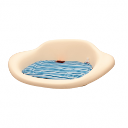 Dogit Plastic Dog Bed Cream white/Blue Stripe Cushion, L 76cm*50cm