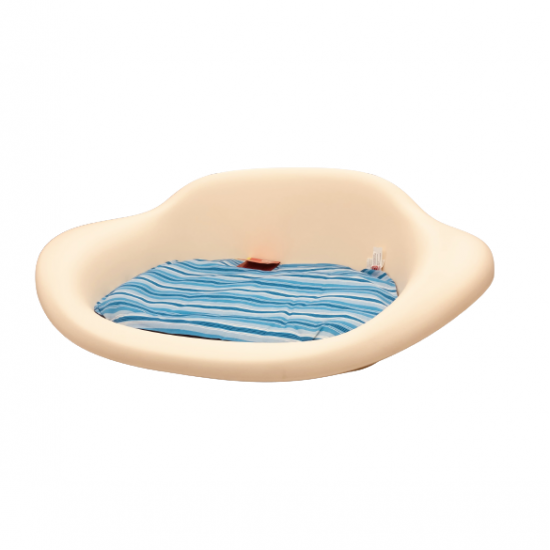 Dogit Plastic Dog Bed Cream white/Blue Stripe Cushion, L 76cm*50cm