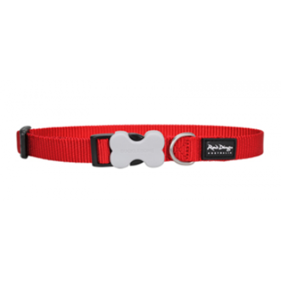 Red Dingo Dog Collar Plain Red Small 12mm x 20-32cm