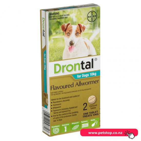 Drontal Flavoured Allwormer For Dogs 10kg 2 tablets