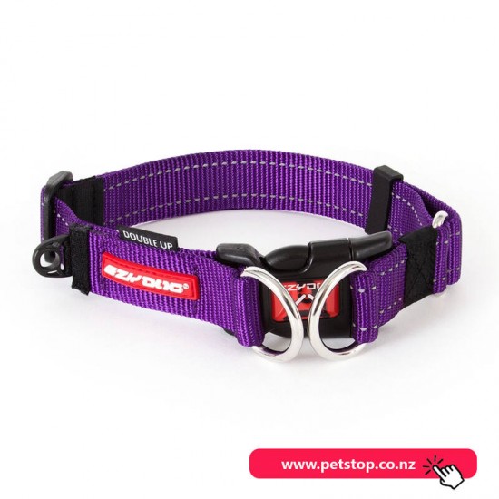 ezydog Dog Collar Double Up Purple L 39 - 59cm