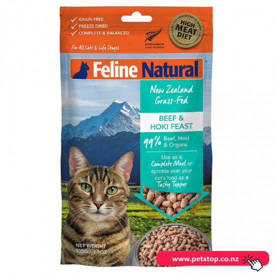 Feline Natural Beef & Hoki Feast Freeze Dried Cat Food 100g