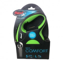 Flexi Comfort Retractable Tape Lead Green/Black Large 5m