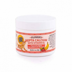 Flukers Repta Calcium Powder With D3 Strawberry & Banana Flavour - 57g