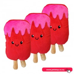 Foodies Dog Plush Toy - Strawberry Ice Lolly Small