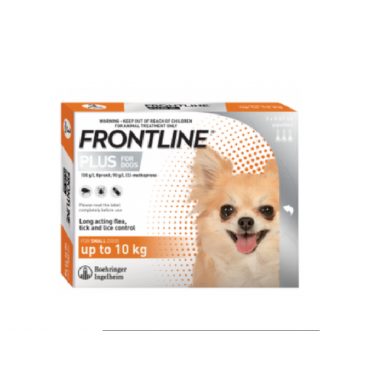 Frontline Plus Fleas Treatment Dog Under 10kg 3 Pipettes