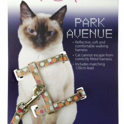 Trouble & Trix Cat Harness Park Avenue Circle-Beige