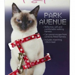 Trouble & Trix Cat Harness Park Avenue Circle-Beige