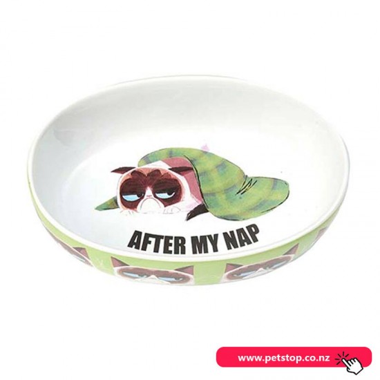 Grumpy Cat AFTER MY NAP Oval Bowl-Green 17cm