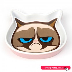 Grumpy Cat Face Shallow Saucer Pink