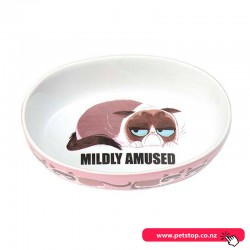 Grumpy Cat MILDLY AMUSED Oval Bowl - Pink 17cm