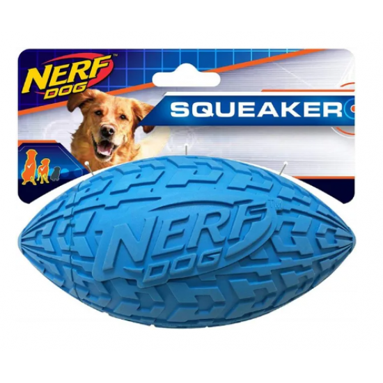 Nerf Tire Squeaker Football Blue 15cm