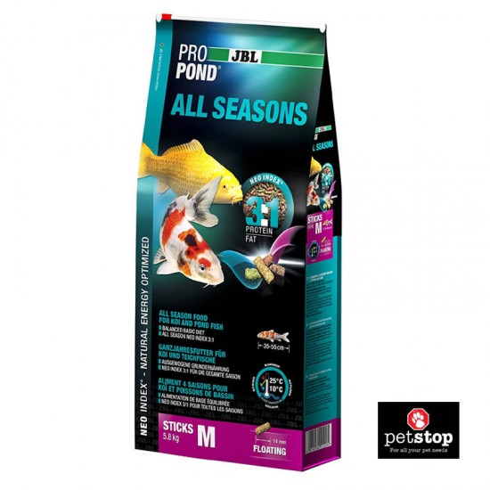 JBL All Season Food for Koi and Pond fish, Size M -5.8 kg