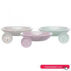 Junior Ceramic Pet Shallow Bowl Assorted Color - 14cm