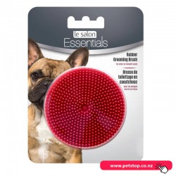 Le Salon Dog Rubber Curry Grooming Brush With Loop Handle