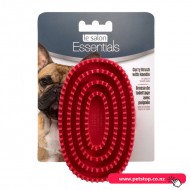 Le Salon Essentials Dog Rubber Curry Grooming Brush With Loop Handle