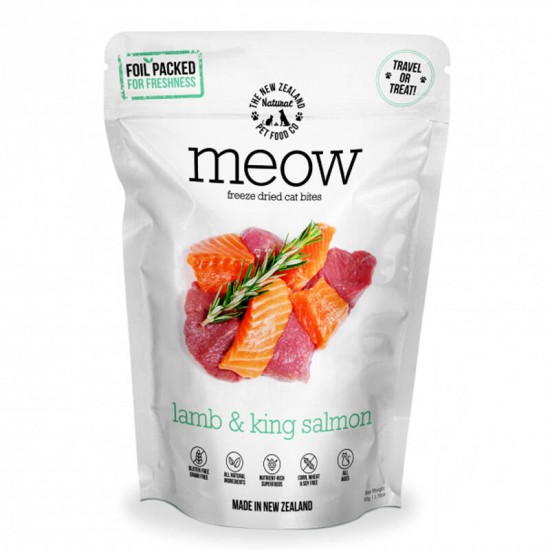 The NZ Natural Pet Food Co Meow Lamb&KingSalmon Freeze Dried Cat Bites 50g