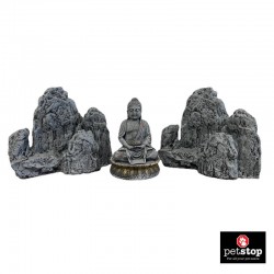 Aquarium ornament set - Mountain and Buddha statue!!