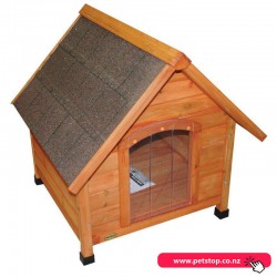 PetOne Dog Wooden Kennel Peaked Roof- Large
