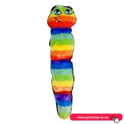 Pet One Dog Plush Toy Worm - Smirking Face Rainbow Color