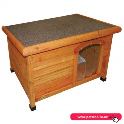 PetOne Dog Wooden Kennel Flat Roof - Small