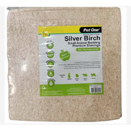 Pet One Small Anima Bedding Apple Scented Sliver Birch Shavings 4kg/62L