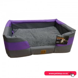 Rectangle Pet Bed - dark grey/purple - Small 60x43cm