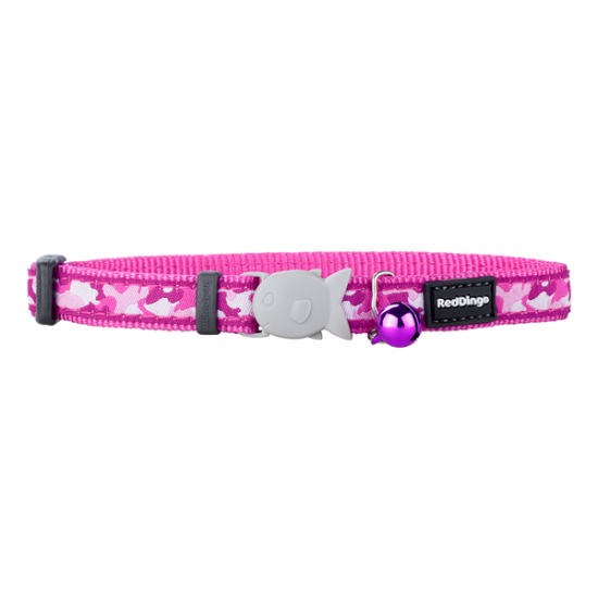 Red Dingo Cat Collar Camouflage Hot Pink 12mm x 20-32cm