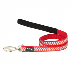 Red Dingo Dog Lead Reflective Ziggy Red Small 12mm x 1.2m