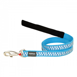 Red Dingo Dog Lead Reflective Ziggy Turquoise Small 12mm x 1.2m