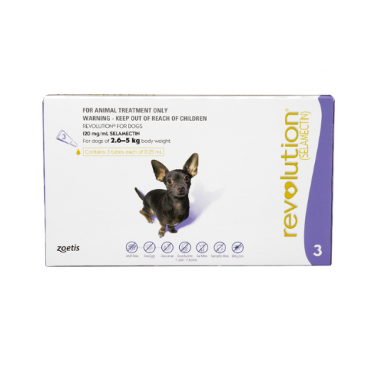 Revolution Treatment for Dog 2.6-5kg 3 Tubes