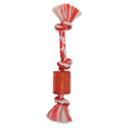 Rope Bone with TPR Squeaker Sml 25cm