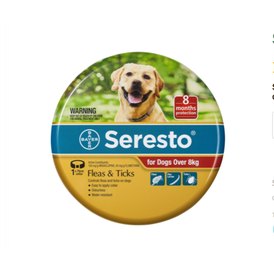 Seresto Flea and Tick Collar for Dogs over 8kg